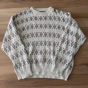 Vintage Gulf Traders 90’s Cream Knit Crewneck Sweater